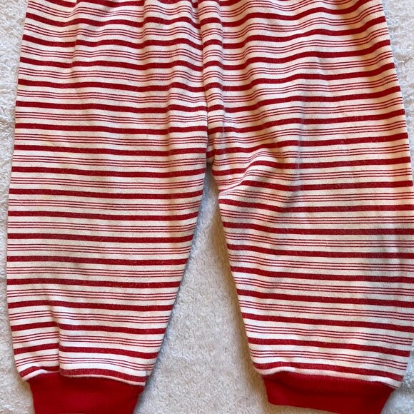 Striped Red & White 3-6M Cotton Jogger Pants GUC Baby Unisex Winter Holiday - Picture 4 of 15